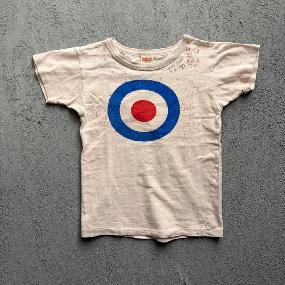 Denim Dungaree T Shirt Medium 130CM White Target Japan Baby Tee